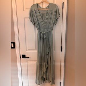 Isabel Maternity by Ingrid & Isabel Sea Salt Faux-Wrap Maxi Dress with Tie - XL